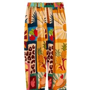 Farm Rio Tropical Collage Pants NWT